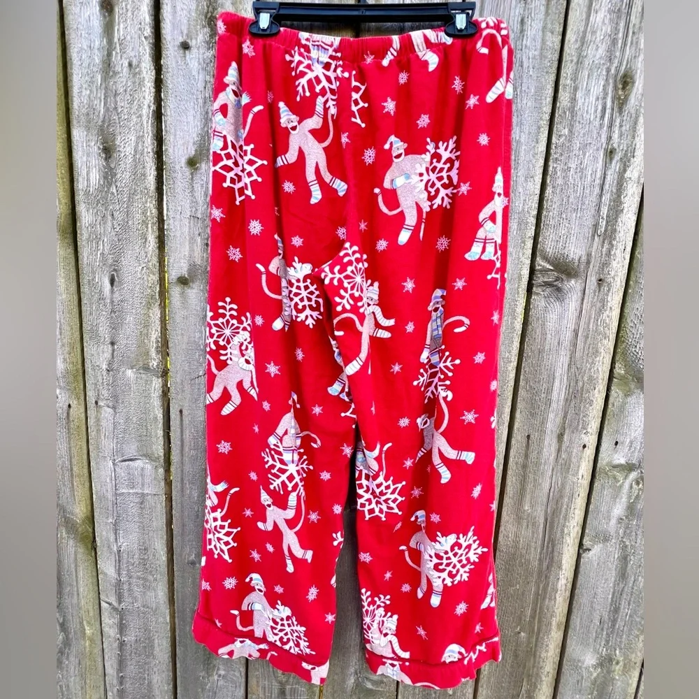 - Nick & Nora M Sock Monkey Fleece Pajama Pants! VGUC!